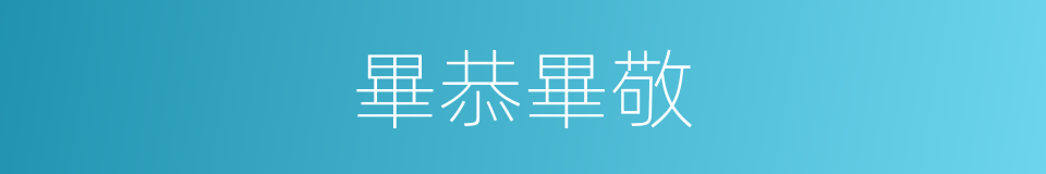 畢恭畢敬的意思