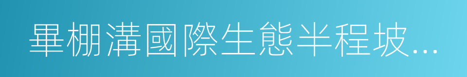 畢棚溝國際生態半程坡地馬拉松的同義詞