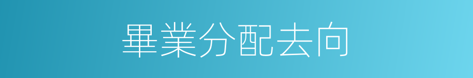 畢業分配去向的同義詞