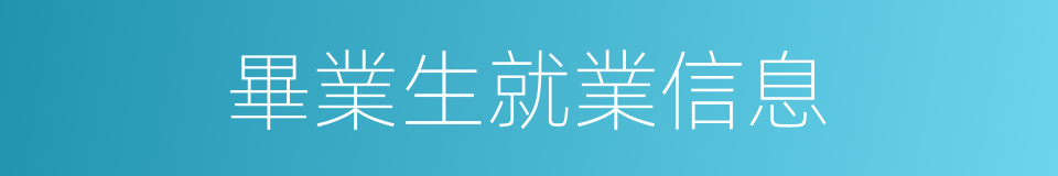 畢業生就業信息的同義詞