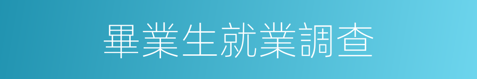 畢業生就業調查的同義詞