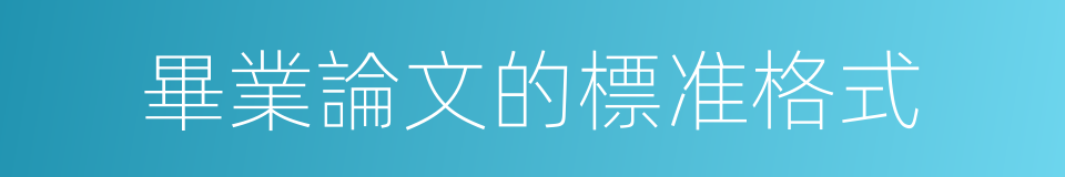 畢業論文的標准格式的同義詞