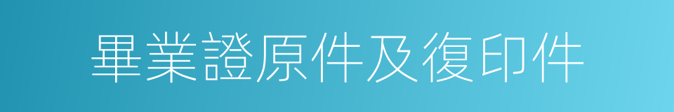 畢業證原件及復印件的同義詞