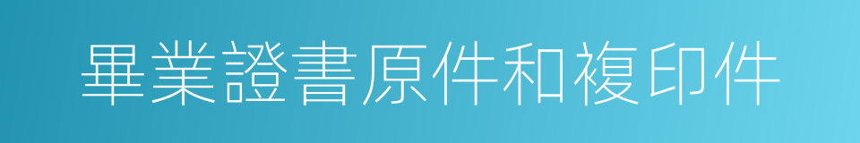 畢業證書原件和複印件的同義詞