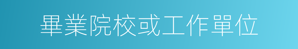 畢業院校或工作單位的同義詞