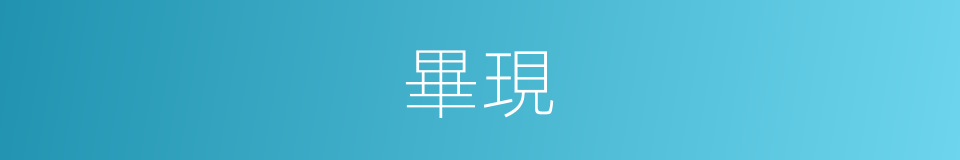 畢現的意思