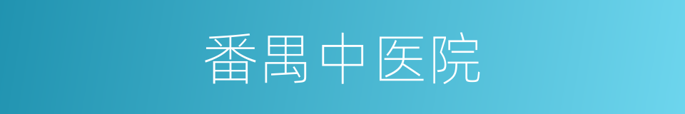 番禺中医院的同义词