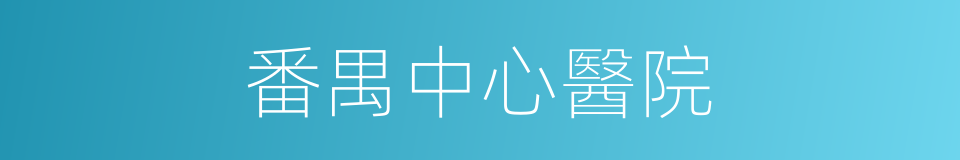 番禺中心醫院的同義詞