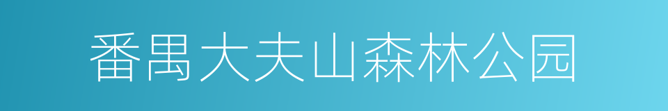 番禺大夫山森林公园的同义词