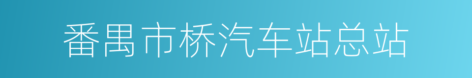 番禺市桥汽车站总站的同义词