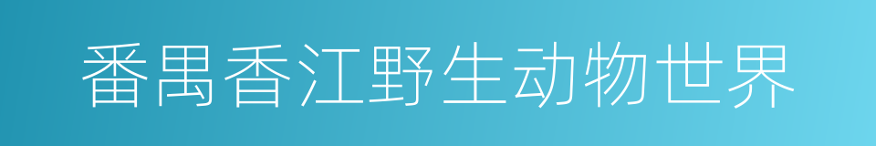 番禺香江野生动物世界的同义词