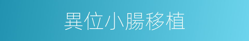 異位小腸移植的同義詞