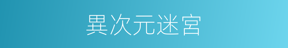 異次元迷宮的同義詞