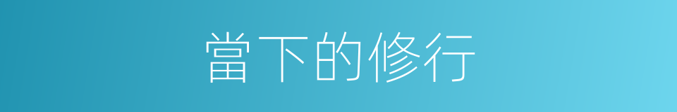 當下的修行的同義詞
