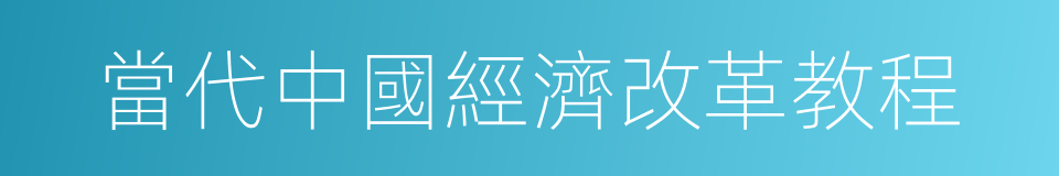 當代中國經濟改革教程的同義詞