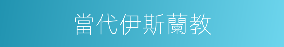 當代伊斯蘭教的同義詞