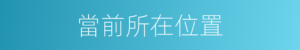 當前所在位置的同義詞