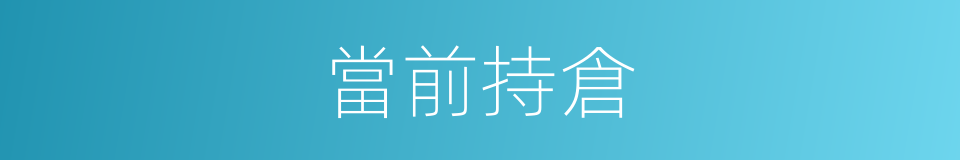 當前持倉的同義詞