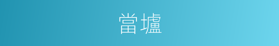 當壚的意思