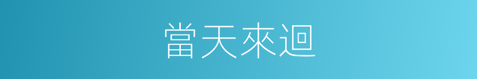 當天來迴的同義詞