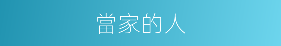 當家的人的同義詞