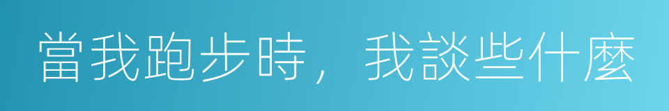 當我跑步時，我談些什麼的同義詞