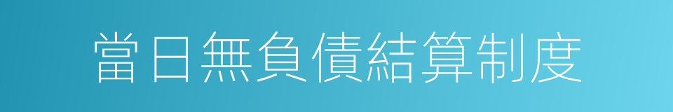 當日無負債結算制度的同義詞