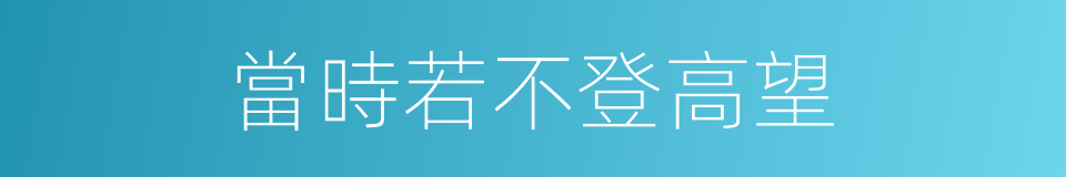 當時若不登高望的同義詞