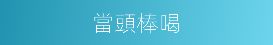 當頭棒喝的意思