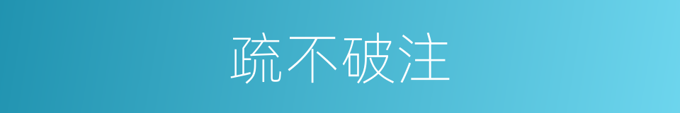 疏不破注的意思