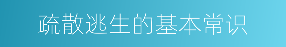 疏散逃生的基本常识的同义词