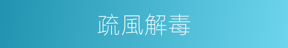 疏風解毒的同義詞