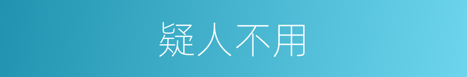 疑人不用的同义词