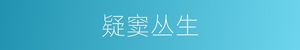 疑窦丛生的意思