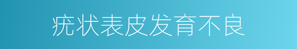 疣状表皮发育不良的同义词