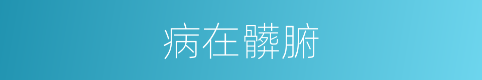 病在髒腑的同義詞