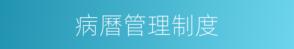 病曆管理制度的同義詞