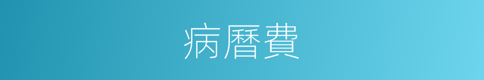 病曆費的同義詞