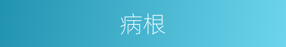 病根的意思