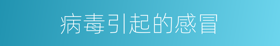 病毒引起的感冒的同义词