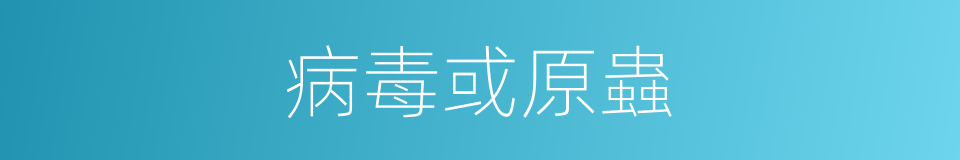 病毒或原蟲的同義詞