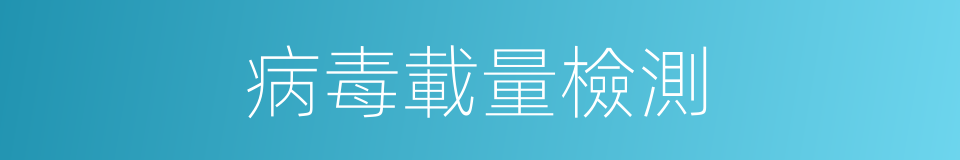 病毒載量檢測的同義詞