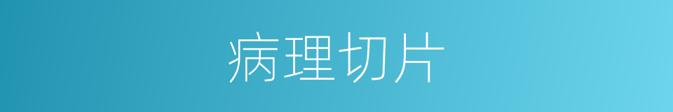 病理切片的意思