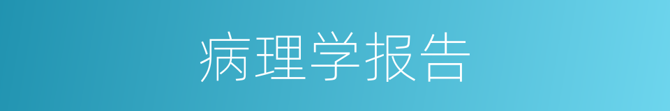 病理学报告的同义词