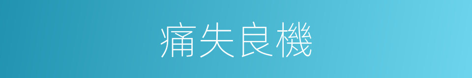 痛失良機的意思