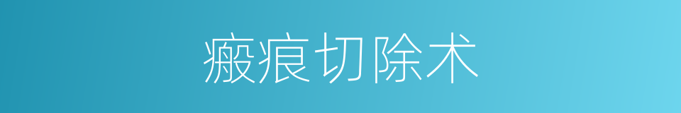 瘢痕切除术的同义词