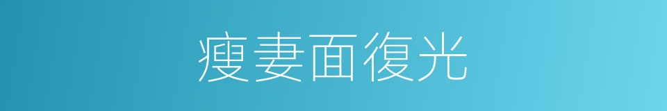 瘦妻面復光的同義詞