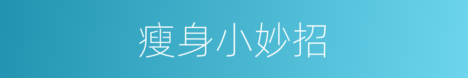 瘦身小妙招的同义词