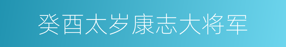 癸酉太岁康志大将军的同义词