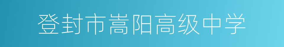 登封市嵩阳高级中学的同义词